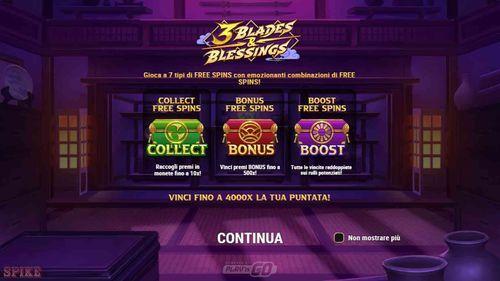 3 Blades & Blessings Slot Funzioni Speciali