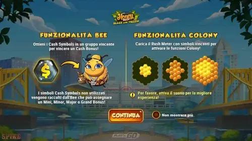 Honey Rush Black And Yellow Slot Funzioni Speciali